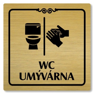 WC, umývárna, 148x148mm, zlatá, Texas